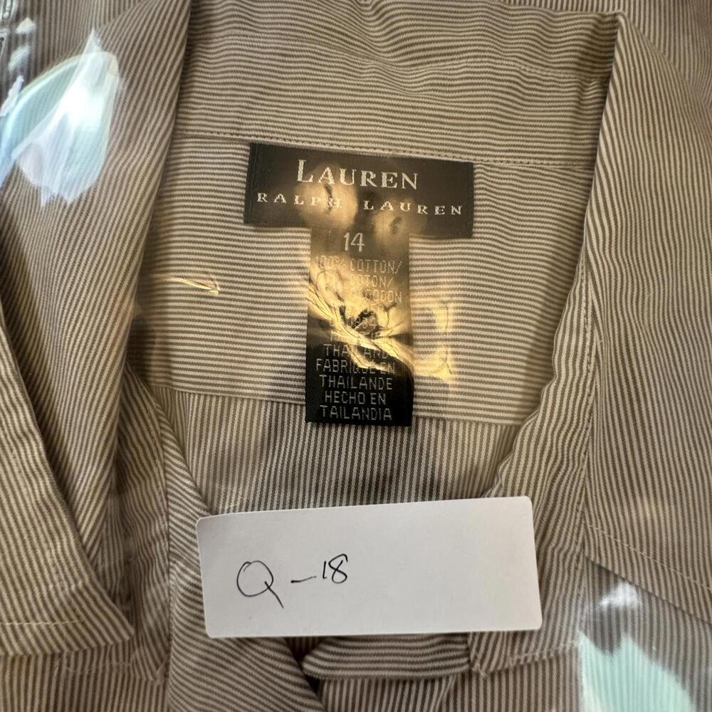Ralph Lauren Striped Cotton Shirt Women’s 14 – Long Sleeve, Button Front Q-18 - Picture 8 of 8